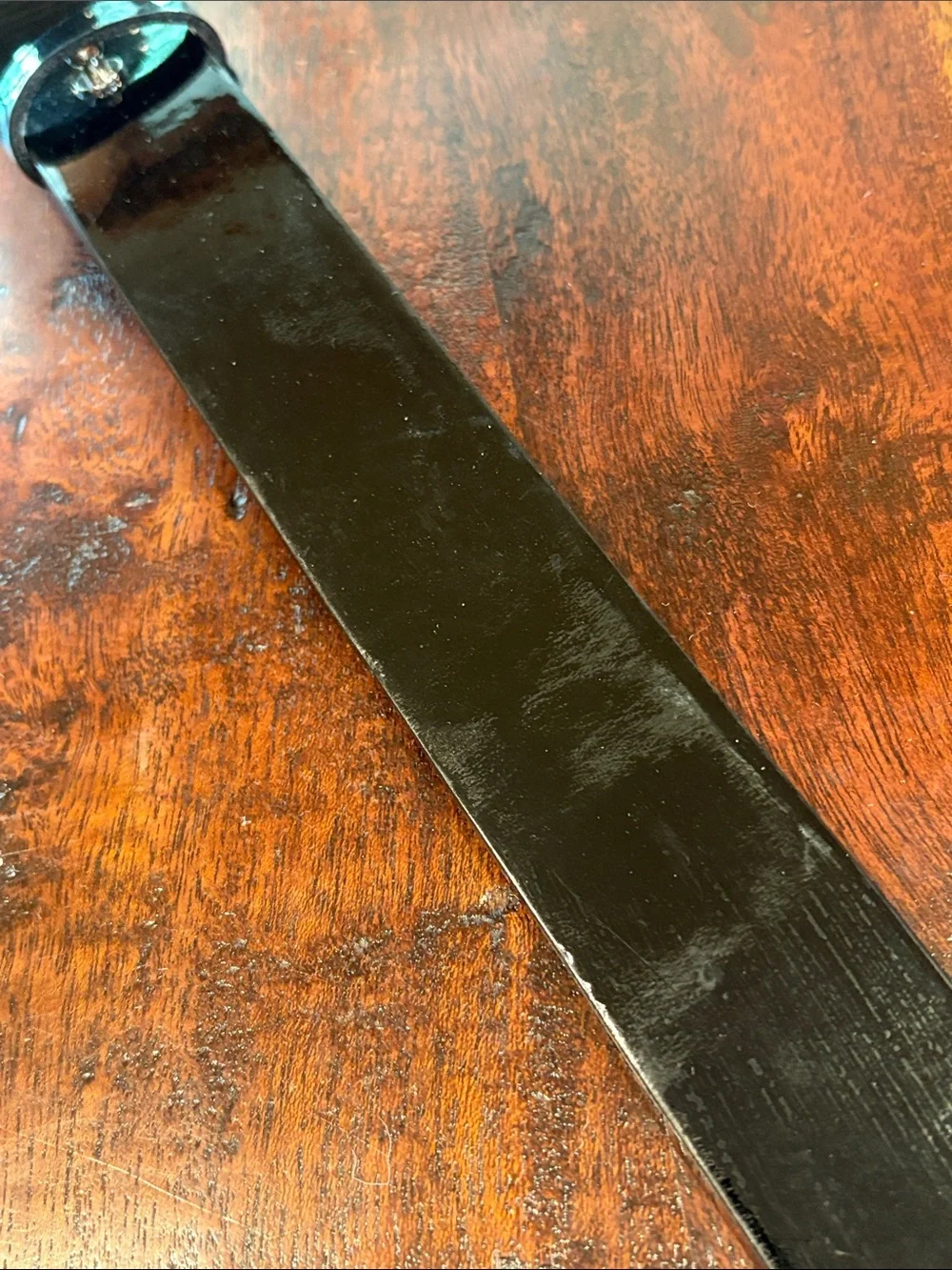 Vintage Ralph Lauren Equestrian Black Patent Leather Wide O-Ring Belt size Large